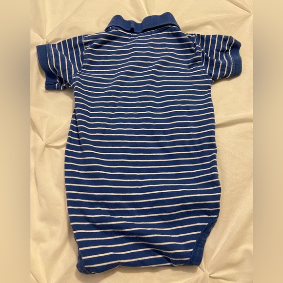 Two Feet Ahead University of Kansas Jayhawks Baby Striped Polo Onesie 12 Months - Picture 3 of 6